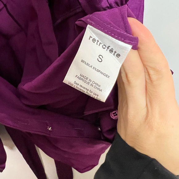 Retrofete Scottie Silk Mini Shirt Dress - Picture 13 of 15